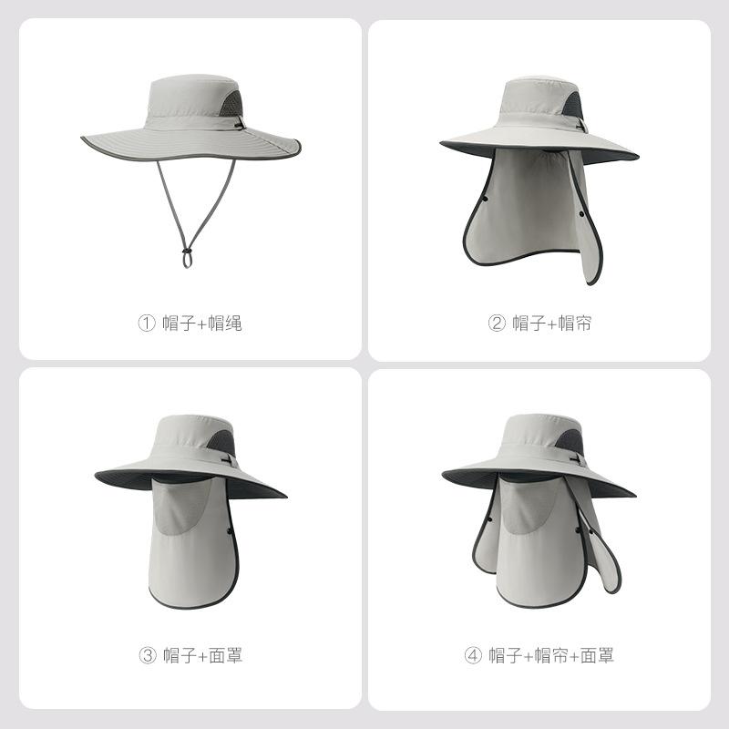 帽子 男女兼用 UVカット つば広 ハット 日よけ帽子 紫外線対策 漁師帽 釣り アウトドア 接触冷感 通気性 撥水 速乾 あご紐付き 春夏
