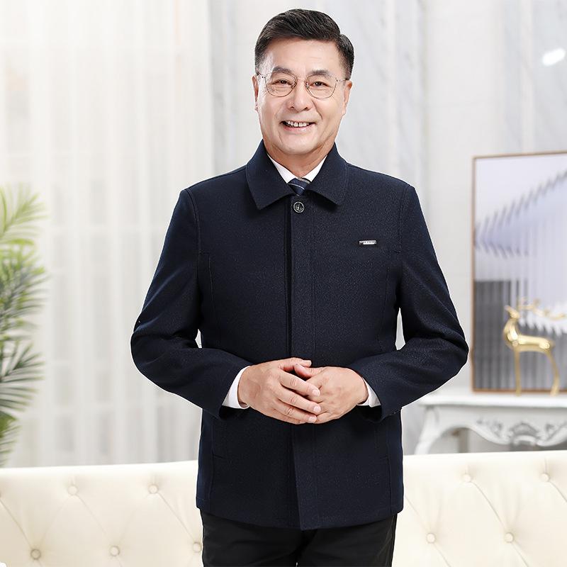 Rakuten - ジャケット 男性用 紳士 シニア アウター 春秋 ポリエステル 無地 カジュアル ビジネス 普段使い グレー