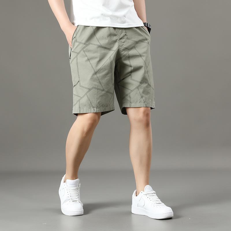 樂天商城 - ハーフパンツ 男性用 コットン 水洗 格子柄 カーゴパンツ 薄手 ミドル丈 カジュアルパンツ 普段使い アウトドア