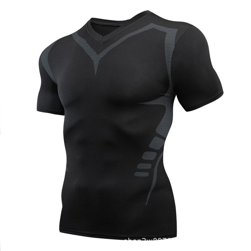 Tシャツ メンズ 男性用 春夏 アウトドア スポーツウェア 速乾性 半袖 トレーニングウェア ランニング 伸縮性 タイトフィット 水着 ポリエステル ブラック グリーン グレー