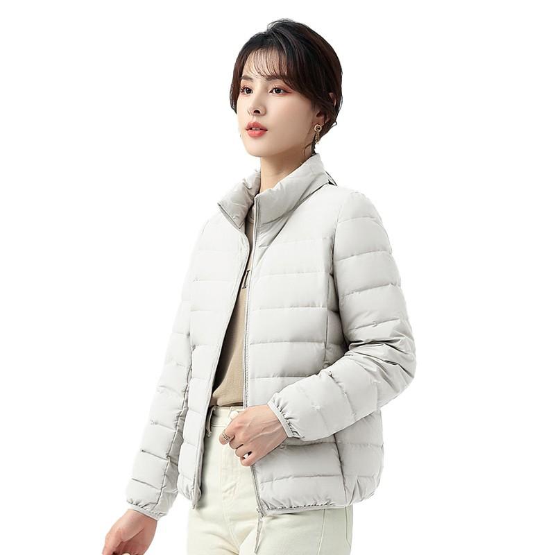 服 男女兼用 ライトダウン 立襟 90%ダウン スリムフィット 軽量 防寒 保温 無地 秋冬 ブラック ピンク系