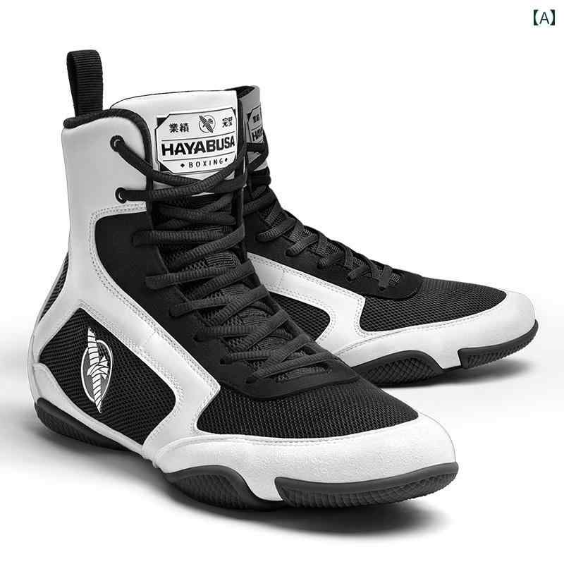 Combat Sports - ボクシング シューズ メンズ・ レディース レスリング サンダ ハイ カット ブーツ プロの 競技用 ファイティング スポーツ男女兼用