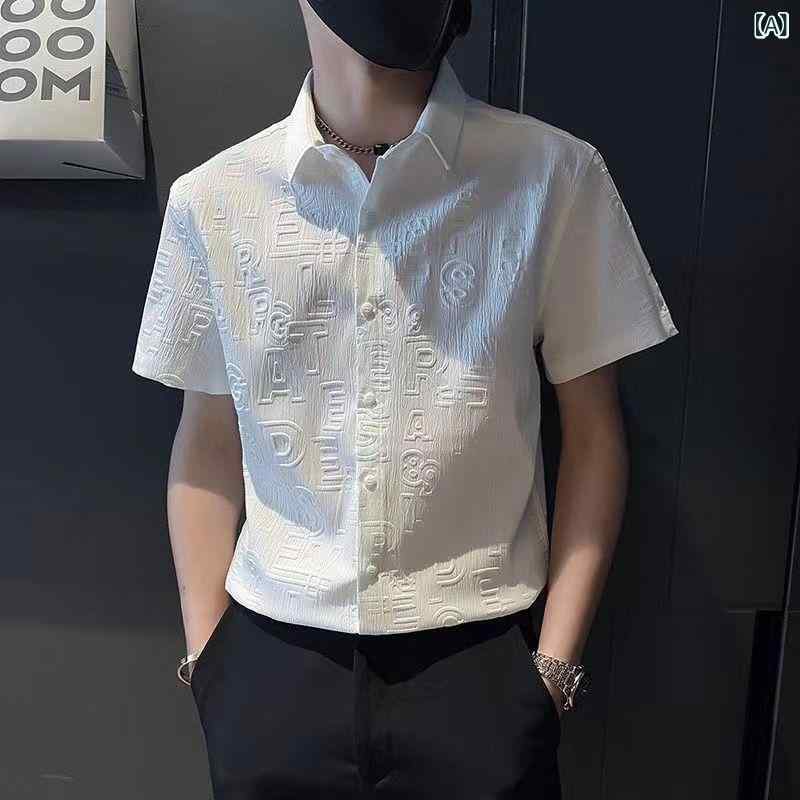 樂天商城 - シャツ メンズ 男性用 トップス 半袖 ポリエステル 格子柄 接触冷感 通気性 夏 涼しい ビジネス カジュアル