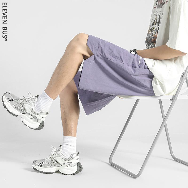樂天商城 - ハーフパンツ 男性用 薄手 スポーツパンツ カーゴパンツ 接触冷感 吸湿速乾 紫 黒 カーキ ピンク グリーン S M L XL 2XL 3XL 4XL 5XL