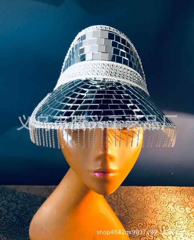 樂天商城 - サンバイザー レディース ディスコボール パーティー 帽子 飾り シルバー ゴールド 夏 紫外線対策 ビーチ 旅行(x2)