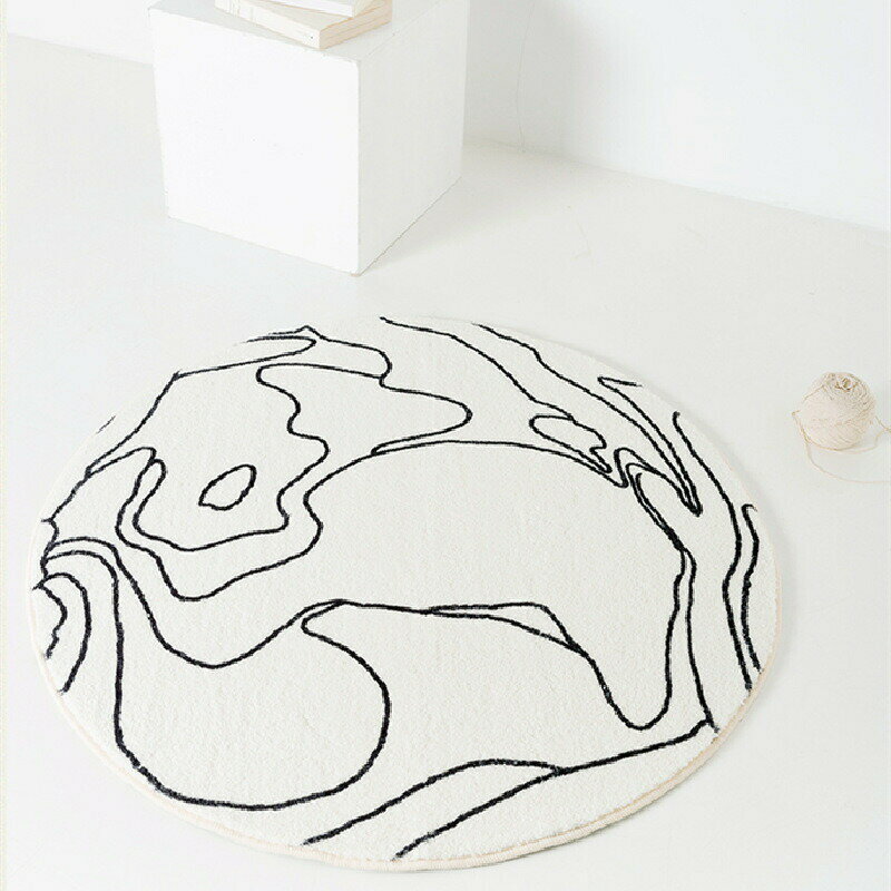 樂天商城 - 送料無料 マット 円形マット 直径80cm 全3デザイン art アート 芸術 ライン line ラグマット ラグカーペット 防音 円形 滑り止め付 部屋用 丸型 丸マット 北欧風 カーペット対応 シンプル おしゃれ オールシーズン 楽天海外通販