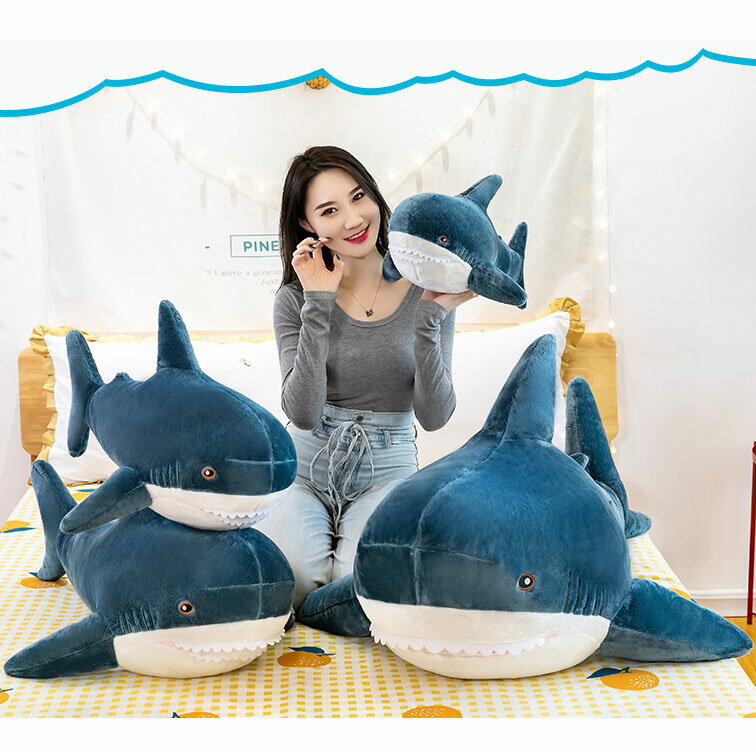 樂天商城 - 送料無料 140cm ぬいぐるみ さめ 鮫 サメ フカ shark 抱き枕 プレゼント インテリア 御祝い お誕生日プレゼント 彼女 ギフト 女の子 おもちゃ 子供 おもちゃ 動物 可愛い かわいい 彼女に ふわふわで癒される 柔らか 心地いい プレゼント 楽天海外通販