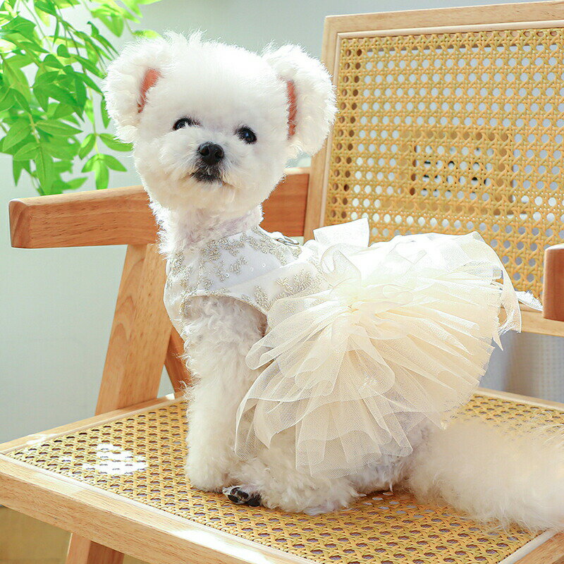 樂天商城 - 犬服 犬 ドレス スカート おしゃれ 可愛い 小型犬 超小型犬 ドッグウェア フリル チュール 犬用 秋 春 夏 暖かい 面白い 秋 冬 秋冬 秋服 冬服 秋物 冬物　犬用品 犬ドレス 犬のドレス ペット服 夏の犬服 春の犬服 リボン カジュアルドレス 夏ドレス 楽天海外通販
