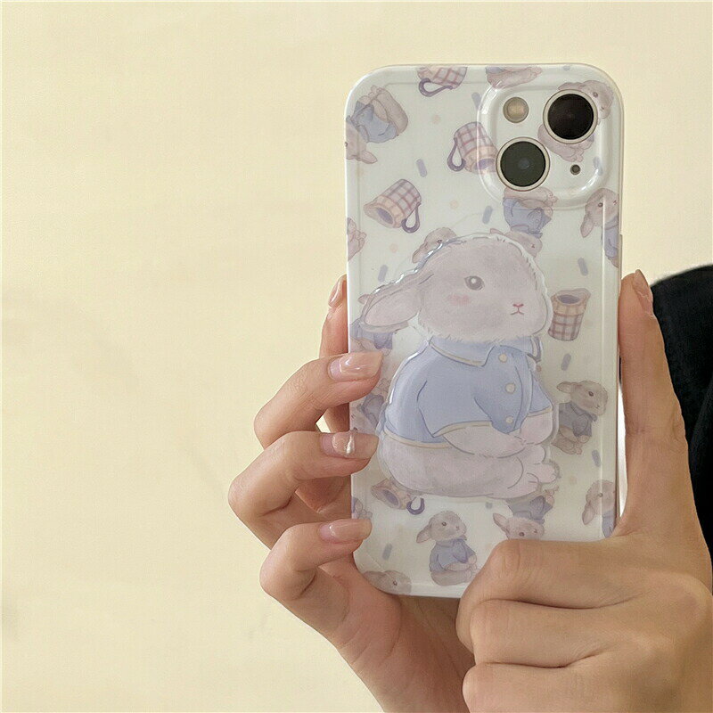 乐天商城 - 送料無料 iPhone13 ケース 互換品 ウサギ 兔 rabbit スタンド スマホリング ポップグリップ 高級感 レンズカバー アイフォン11 12 12promax XSMax 7plus XR 13promax XS iPhone8plus iPhoneXR 13Pro スマホケース カバー 耐衝撃 楽天海外通販
