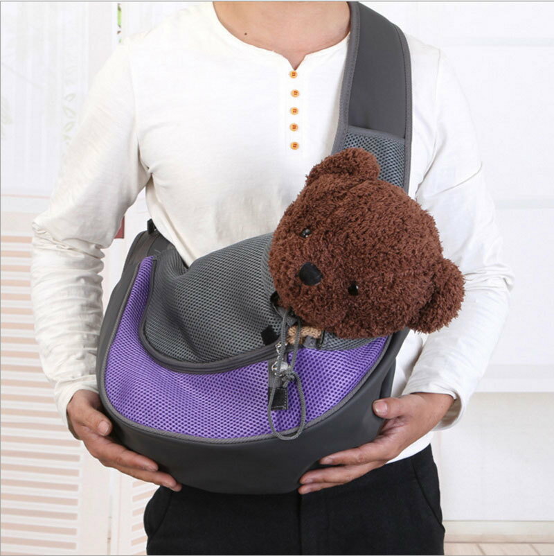 Knapsack Carrier - 送料無料　ペットバッグ ペットキャリーバッグ 猫用 犬用 リュック 抱っこ バッグ ショルダー バッグ 斜めがけ メッシュ 耐久性 小型犬 通気性抜群 飛び出し防止ペット用 スリングバッグ　楽天海外通販
