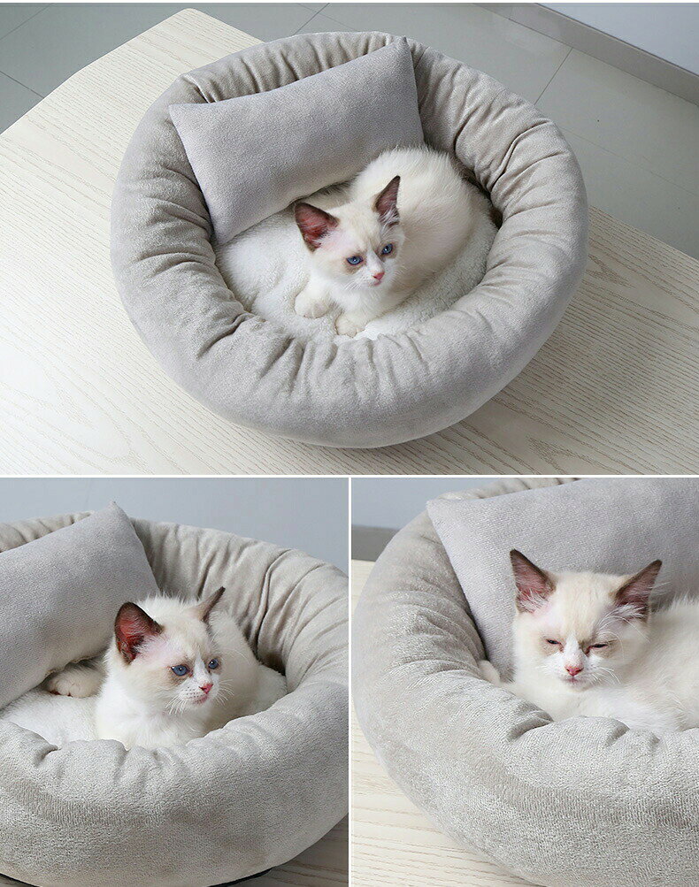 送料無料　猫ベッド 小犬ペットクッション 秋冬 ふかふか 暖かい 防寒対策 ぐっす...
