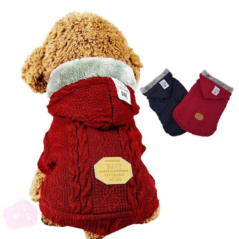 樂天商城 - 送料無料　ペット服 セーター 犬の服　ジャケット　コート　犬服 秋冬 加絨 厚い ドッグウェア パーカー猫服 ベスト 小中型犬 防寒　出かけ お散歩 楽天海外通販