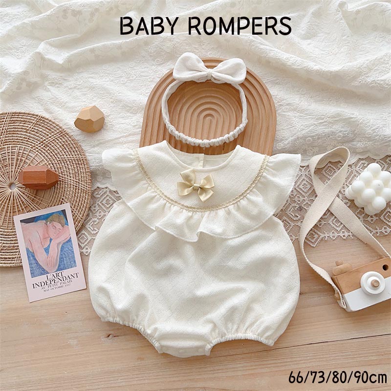 Rakuten - 送料無料 赤ちゃん ロンパース 女の子 丸襟 カバーオール ベビードレス ワンピース 夏服 ガールズ 韓国風 可愛い 洋服 パジャマ キッズ 新生児 お宮参り お食い初め 出産祝い 百日祝い お宮参り ギフト 66 73 80 90cm 楽天海外通販