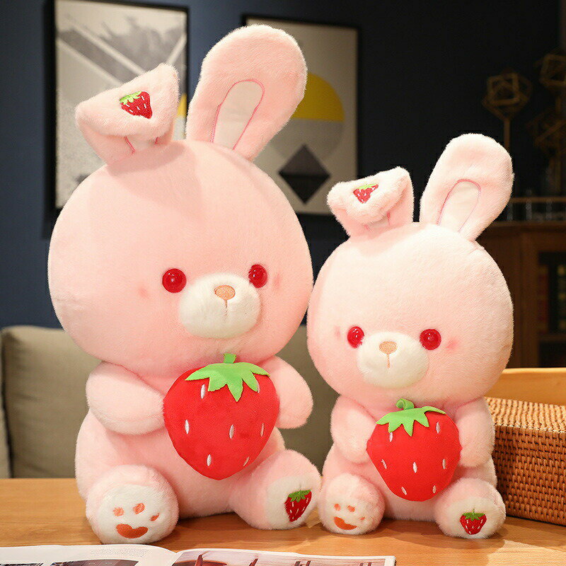 樂天商城 - 送料無料 ぬいぐるみ 兎 ウサギ rabbit 動物 抱き枕 イチゴ インテリア 御祝い 彼女 ギフト 女の子 子供 おもちゃ 動物 可愛い かわいい 彼女に ふわふわで癒される 柔らか 心地いい お誕生日 プレゼント クリスマス ハロウィン 楽天海外通販
