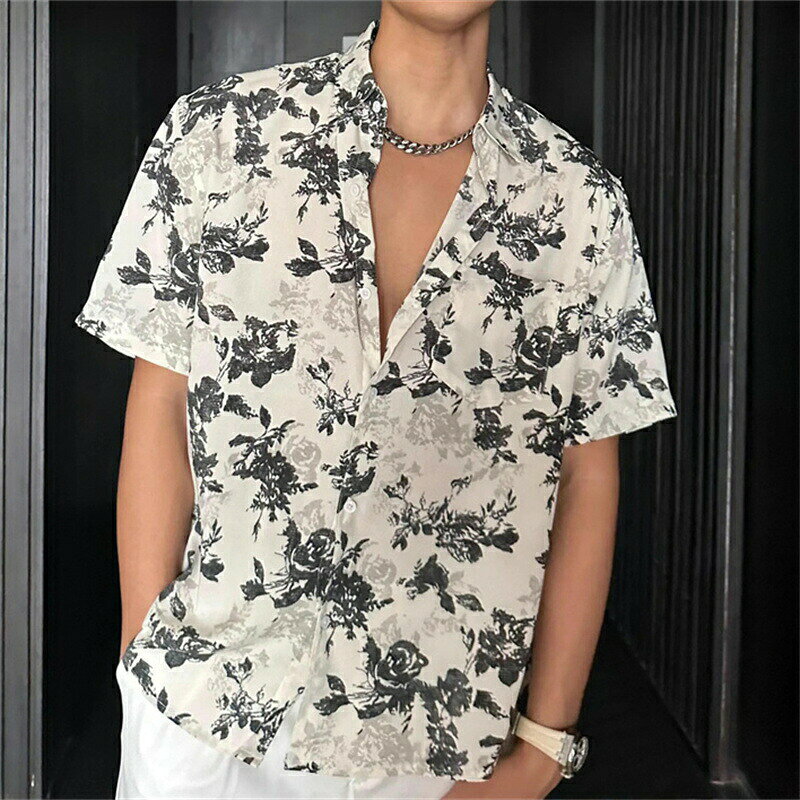 送料無料 アロハシャツ メンズ 半袖シャツ 薄手 トップス 夏服 ビーチ リゾート 葉柄 花たっぷり ハワイアン 海外旅行 メンズシャツ ルームウェア 男女兼用 海辺 サマーシャツ カップル ゆったりカジュアル シャツ 開襟シャツ 楽天海外通販