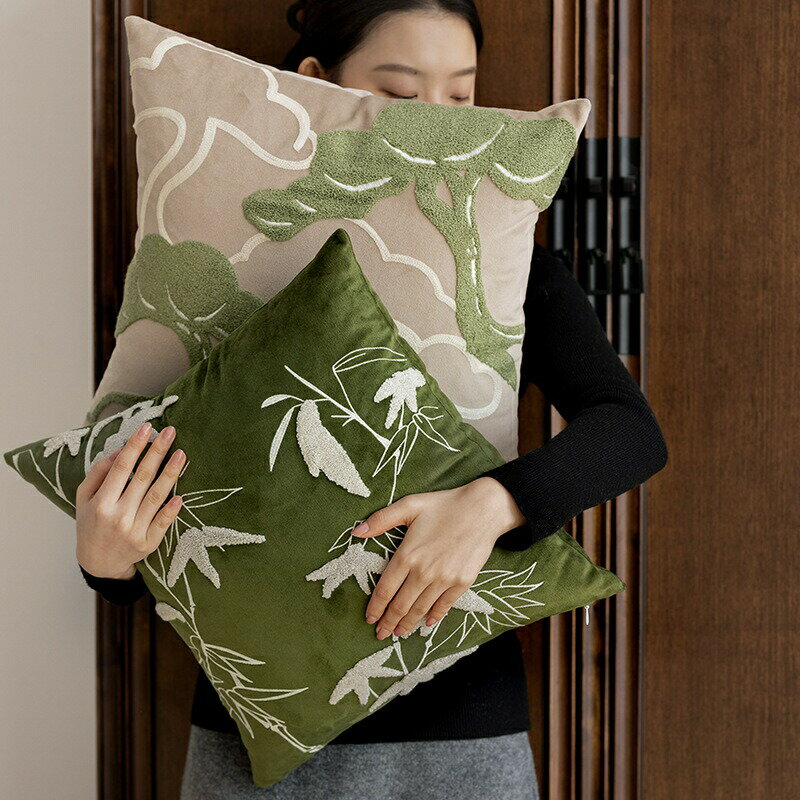 樂天商城 - 送料無料 クッションカバー 抱き枕カバー45cm×45cm 座布団カバー 刺繍柄 背当てカバー角型 四角 無地 シンプル 高級感 背当て 在宅勤務 マルチカラークッションカバー 一人暮らし 北欧 新築祝い ギフト 春夏 コットン 母の日 プレゼント 楽天海外通販