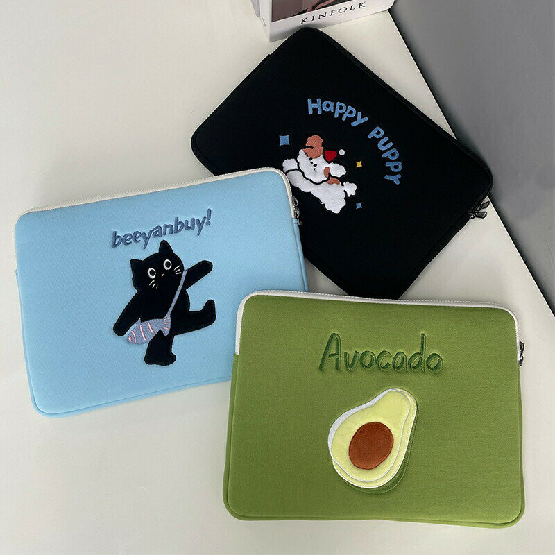 送料無料 パソコンケース PCケース インナーバッグ 犬 猫 アボカド 衝撃吸収 保護ケース もこもこ バッグ 13.3 15.6インチ 通用 ブリーフケース かわいい 手持ち カバン 韓国 PCバッグ 通勤 通学 レディース 男女兼用 お誕生日 プレゼント おしゃれ 軽量 楽天海外通販