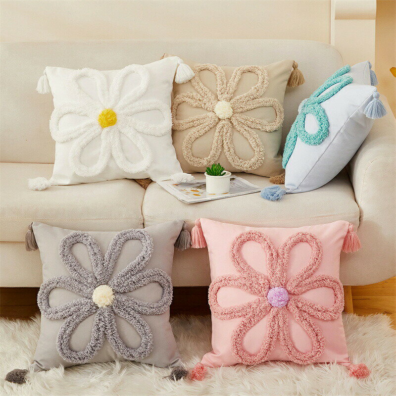 Rakuten - 送料無料 クッションカバー 抱き枕カバー 45cm×45cm 座布団カバー 刺繍柄 北欧 背当てカバー角型 四角 無地 シンプル 高級感 背当て 在宅勤務 マルチカラークッションカバー 一人暮らし 北欧 新築祝い ギフト 春夏 クリスマス プレゼント 楽天海外通販