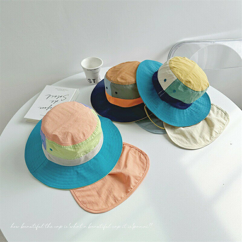Tulip Heart - 送料無料 キッズ 帽子 サファリハット キャップ 韓国ファション UVカット 日よけ あご紐付け ネックガード 春 夏 男の子 女の子 ぼうし かわいい お出かけ 通園 保育園 紫外線対策 折りたためる ハイキング アウトドア 海遊び 旅行 遠足 写真撮影 楽天海外通販