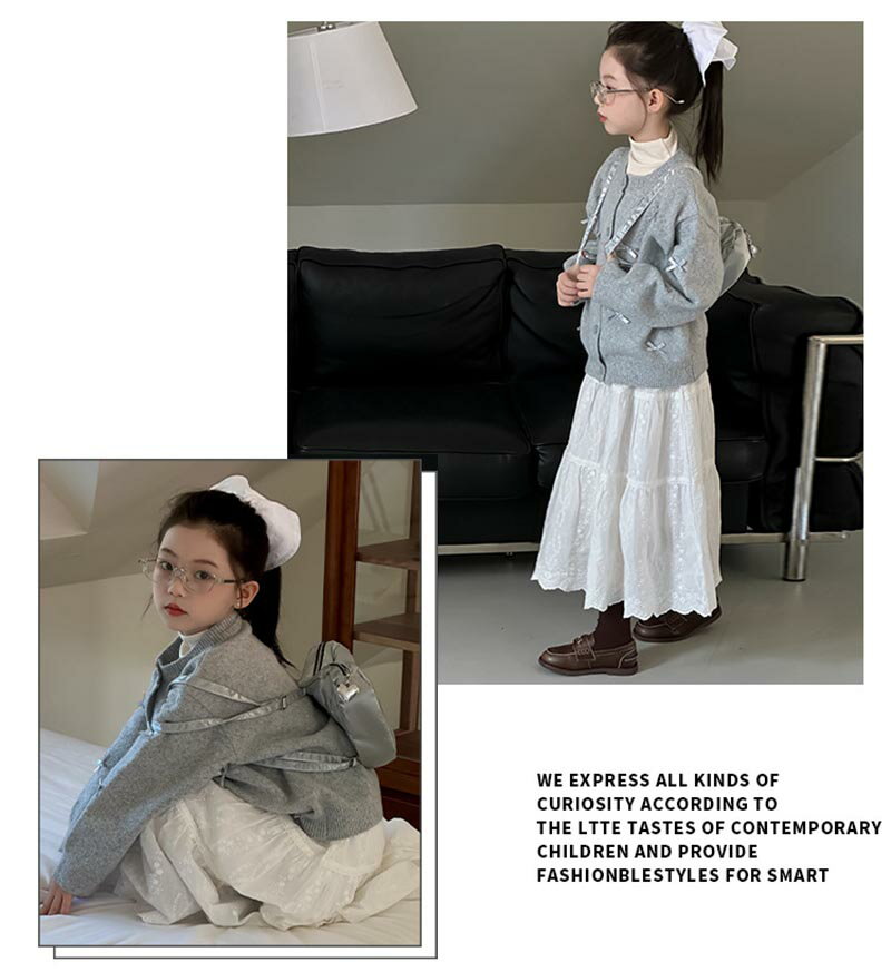【送料無料】ニット セーター キッズ リボン付き 子供服 男の子 女の子 ケーブル編...