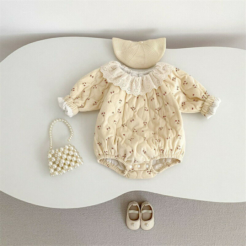 Rakuten - 送料無料 ベビー服 ロンパース 秋冬 着ぐるみ 中綿 花柄 北欧風 赤ちゃん 新生児 長袖 防寒着 外出 カバーオール あったか 寝袋 幼児 キッズ服 撮影 出産お祝い 百日祝い お宮参り お食い初め ギフト 66 73 80 90cm 楽天海外通販