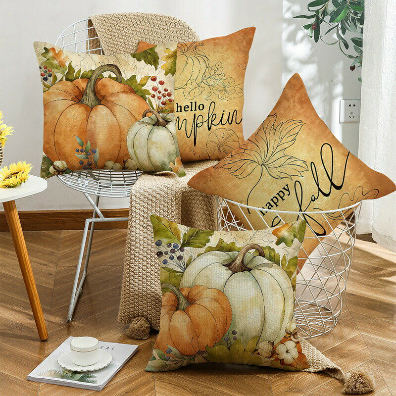 乐天商城 - 送料無料 ハロウィン Halloween クッションカバー 抱き枕カバー 45cm×45cm 座布団カバー カボチャ 背当てカバー角型 四角 無地 シンプル 背当て 在宅勤務 マルチカラークッションカバー 楽天海外通販
