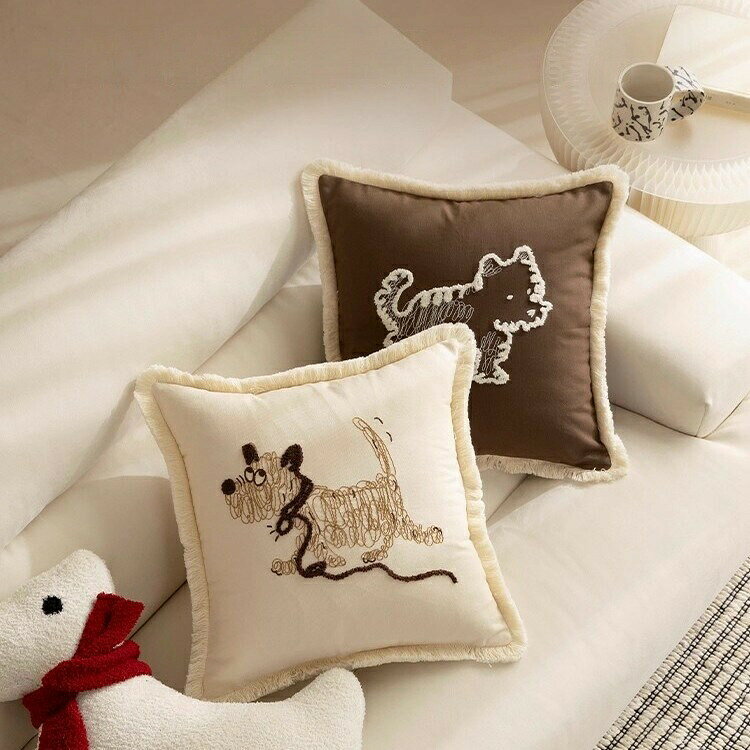 P-NEEDSの送料無料 犬柄 クッションカバー 抱き枕カバー 45*45cm 座布団カバー 現代 背当てカバー角型 四角 無地 シンプル 高級感 背当て 在宅勤務 マルチカラー 一人暮らし 北欧 新築祝い ギフト 春夏 母の日 クリスマス プレゼント 楽天海外通販｜アングル2