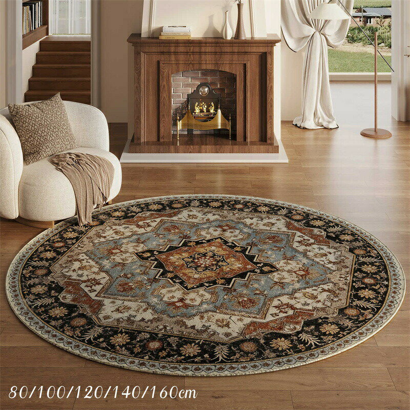 樂天商城 - 送料無料 高級感 レトロ マット 円形マット ラグマット ラグカーペット 防音マット フロアマット オールシーズン 丸型 丸マット カーペット INS北欧風 丸 カーペット対応 ふわふわ シンプル おしゃれ ベッド ルーム コンピュータ チェア カーペット 春夏秋冬 楽天海外通販