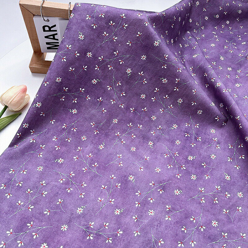 送料無料 生地 布 手芸 裁縫 背景シート 花柄 パープル おしゃれ ハンドメイド 手作り DIY生地 座布団 テーブルロス クッションカバー ソファカバー 枕カバー ショッピングバッグ 小物づくり 幅140cm*90cm 完成品なし 楽天海外通販