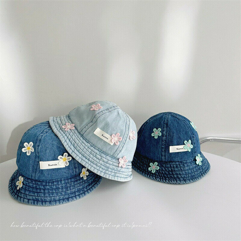 送料無料 ベビー キャップ バケットハット 可愛い 赤ちゃん帽子 デニム 花柄 春夏 UVカット 日よけ ベビー帽子 オシャレ ぼうし お出かけ 幼児 UVカット 男の子 女の子 1-3歳 折りたためる アウトドア 海遊び 旅行 写真撮影 楽天海外通販