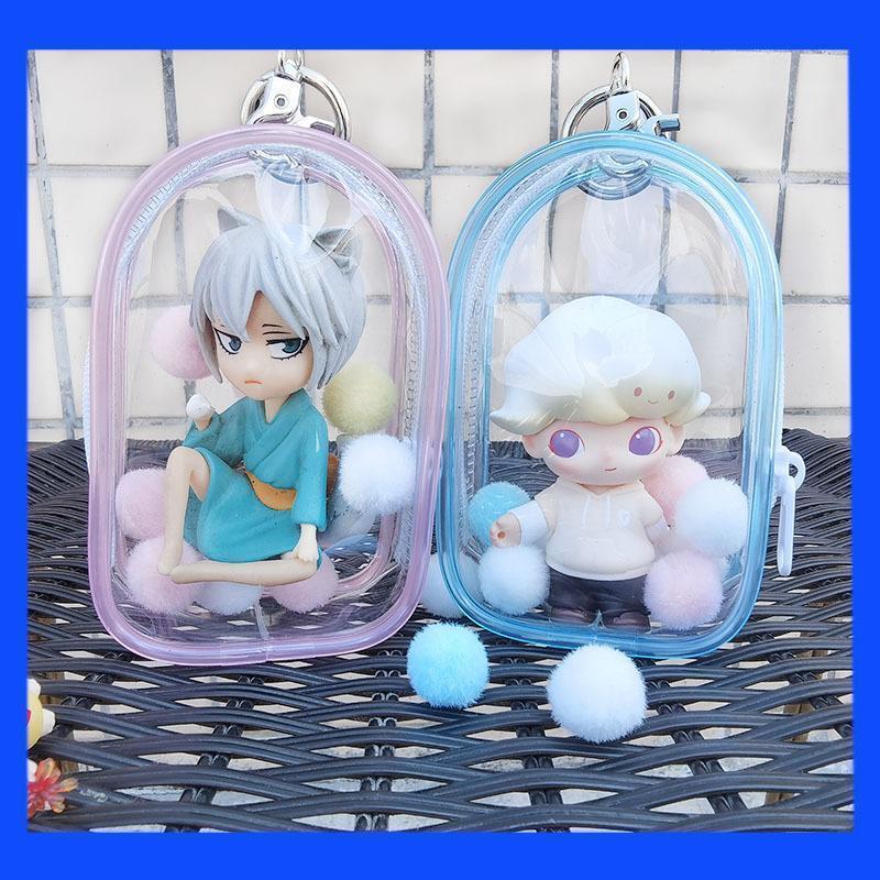 樂天商城 - ぬいぐるみ クリアポーチ 透明 PVC ケース 保管 ポーチ 収納ケース カラビナ付き 防塵 お出かけ 普段使い 小さめ 痛バッグ クリア ポーチ