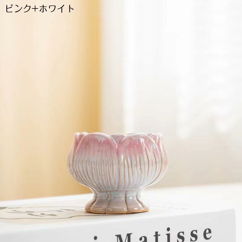 送料無料 ミニ植木鉢 おしゃれ アンティーク 陶器鉢 穴あり きのこ柄 プランター ...