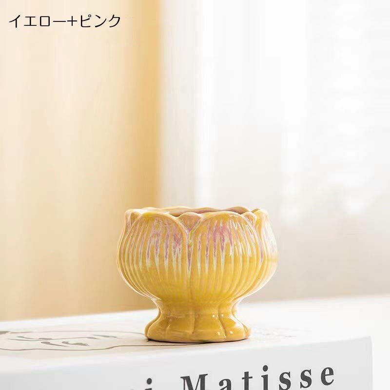 送料無料 ミニ植木鉢 おしゃれ アンティーク 陶器鉢 穴あり きのこ柄 プランター ...