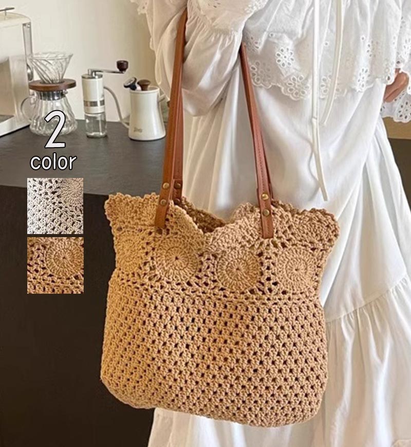 送料無料 トートバッグ かごバッグ ショルダーバッグ レディース 女性 夏 秋 春 ショルダー かごバック 編みバッグ ニット編み ニットバッグ サマーバッグ あみバック 軽量 折り畳み 折りたたみ 春夏秋冬 リゾート 誕生日 プレゼント 楽天海外通販