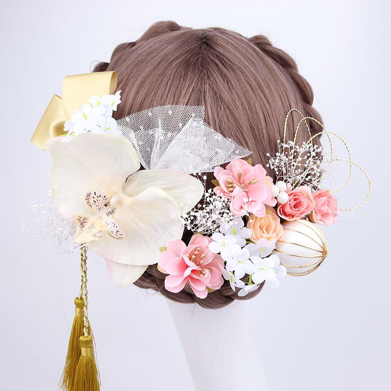 送料無料 髪飾り 成人式 花 18点セット 振袖 和装 着物 ヘアアクセサリー 水引 紐 ...
