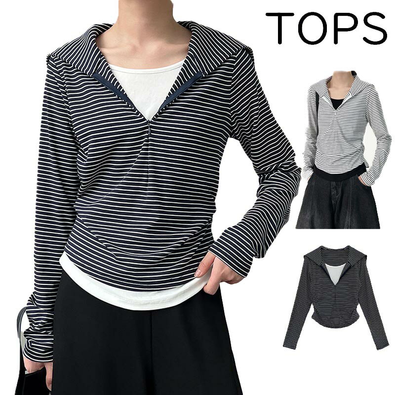 樂天商城 - 送料無料 トップス レディース 重ね着 ニット ハーフジップ きれいめ カジュアル 長袖 Vネック おしゃれ 可愛い かっこいい エレガント シンプル カットソー ナチュラル こなれ感 春 夏 秋 オフィスカジュアル 春 秋 20代 30代 40代 50代 楽天海外通販