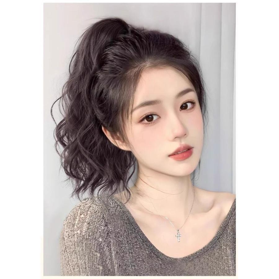 ポイントウィッグ ヘアウィッグ 部分ウィッグ つけ毛 カール風 パーマ風 ウェーブ ...