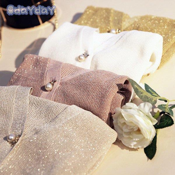 【素材】：ポリエステル【カラー】：ホワイト、ベージュ、ブラック、ピンク、イエロー【サイズ】：*着丈：50cm(F)*肩幅：31cm(F) *袖丈：46cm(F) *バスト：96cm(F) 連携キーワード：ニットカーディガン レディース 春夏 薄手 uvカットカーディガン 白フレア 七分袖ガウン 紫外線カット 冷房対策 ビーチウェア フェミニン ストール