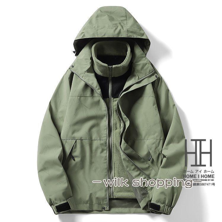 Rakuten - マウンテンパーカー メンズ レディース 50代 登山服 防風 裏ボア 冬 フード脱着可 防寒 3way フリース 切り替え 迷彩 ライナー付き 取り外し可能 撥水 秋冬 秋服
