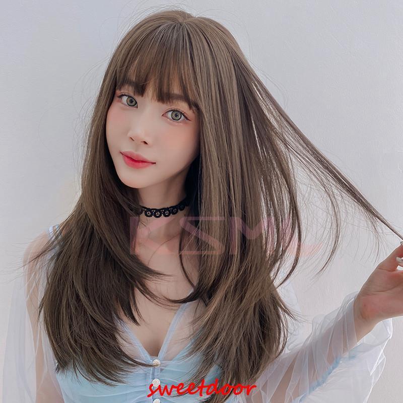 レディースウィッグ wig 小顔効果 ネット付き 耐熱セミロング ミディアムフルウィッグ 自然 ウイッグ 女性用ストレート 日常用 舞台 演出