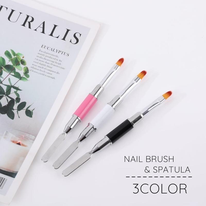 Nail Brush Spatula 2-Way Nail Care Supplies Nail Art Supplies Self-Nail Nail Brush Flat Brush Gel Nails Polygel Nail Tool tokits