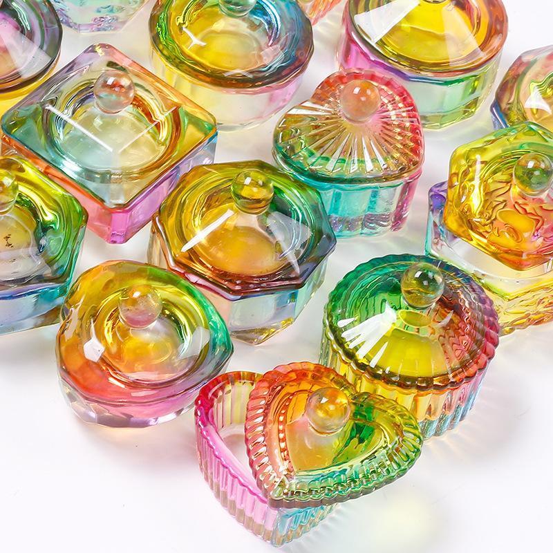 ガラス製ダッペンディッシュ ガラス容器 蓋 フタ付き ネイルアート ジェルネイル用...