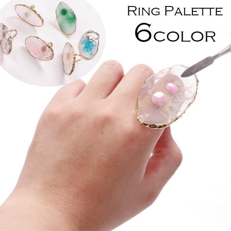 Rakuten - マニキュア用リングパレット 半透明 レジンネイルアートパレット ネイルアート用品 マニキュアカラーミキシングパレット ジェルネイルパレット 指輪タイプ tokits 都喜