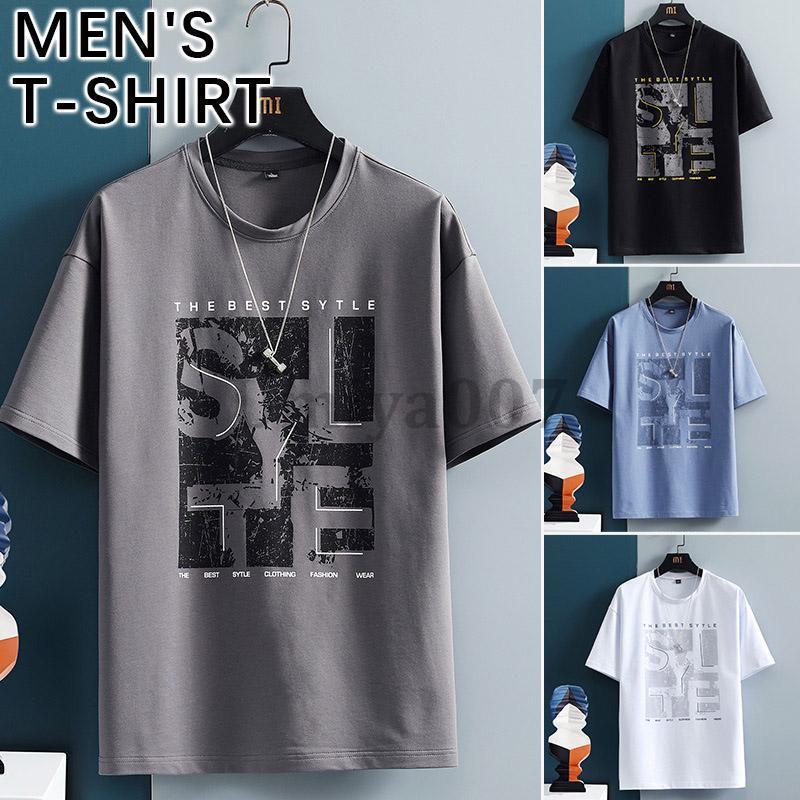 樂天商城 - 半袖Tシャツ メンズ 夏 サマー Tシャツ クルーネックTシャツ 丸首Tシャツ 薄手Tシャツ トップス カジュアル 大きいサイズ ゆったり