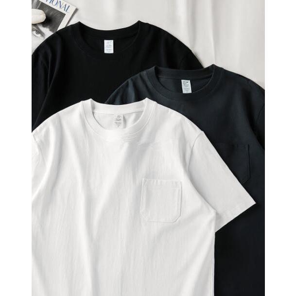 乐天商城 - 胸ポケット カットソー 半袖tシャツ カラバリ 夏服 メンズ 無地 Tシャツ クルーネック レディース 大きいサイズ 半袖