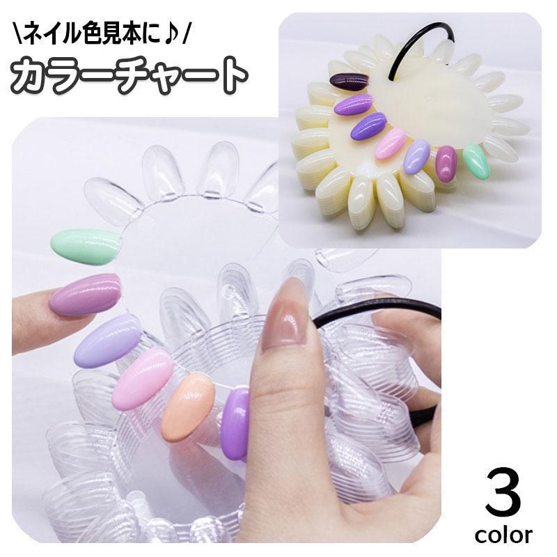 Rakuten - カラーチャート ネイルチャート 10枚入り 楕形 ネイル用品 色見本 サンプル制作 リング付き カラーガイド 展示 ネイルサロン サンプル アート見 tokits 都喜