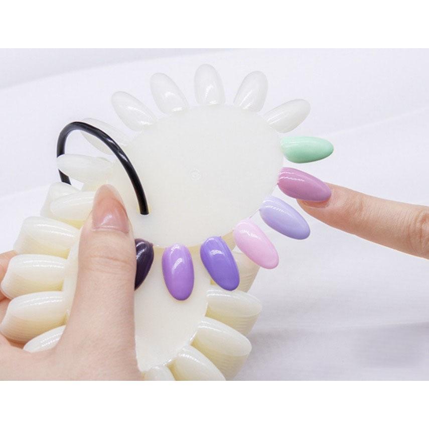 カラーチャート ネイルチャート 10枚入り 楕形 ネイル用品 色見本 サンプル制作 リング付き カラーガイド 展示 ネイルサロン サンプル アート見 tokits 都喜 2