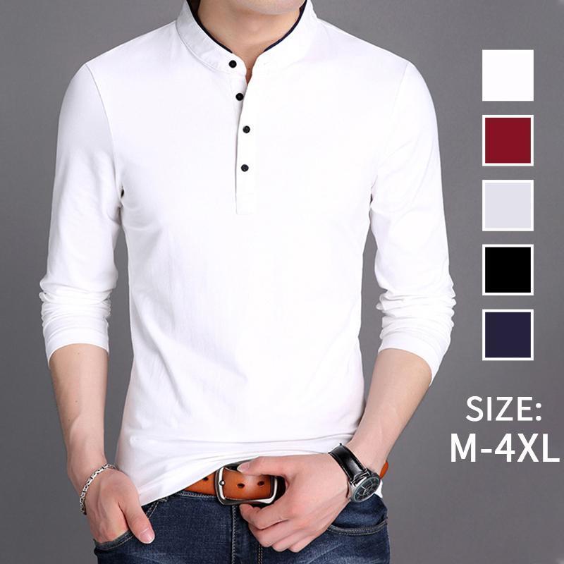 乐天商城 - 長袖 Tシャツ メンズ オシャレTシャツ 長袖トップス 白 無地 大きいサイズTシャツ メンズファッション 綿トップス カジュアル tokits都喜