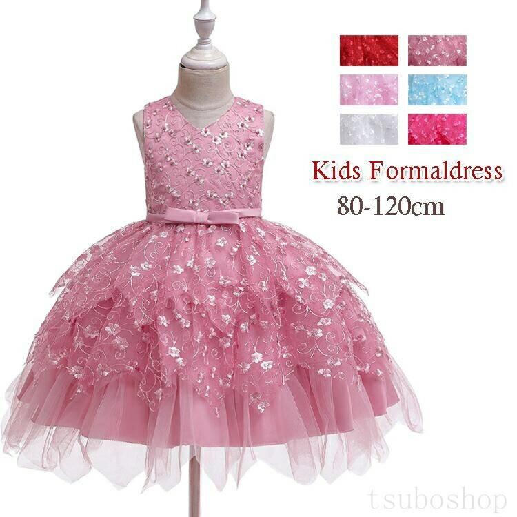 乐天商城 - 花びら揺れるドレス　子供ドレス ドレス　子供服　キッズ用　ドレス　ワンピース パーティードレス　子供用　花タップリ 結婚式/発表会/入園式/七五三/花童　ワンピースドレス べアトップ ワンピー　80CM 90CM 100CM 110CM 120CM tokits都喜