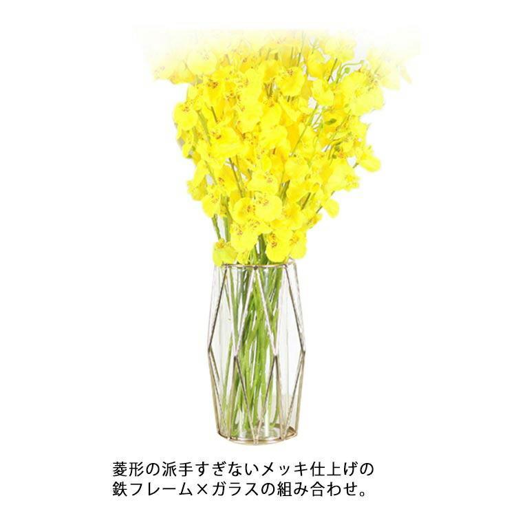 P-NEEDSのフラワーベース 花瓶 おしゃれ 北欧 ゴールド 花びん 一輪挿し かわいい 可愛い アイアン 生花 ドライフラワー 高さ22cm 大きい 小さい 柱 シリンダー インテリア シンプル 北欧雑貨 韓国 花器 ガラス瓶 ガラス花瓶 プレゼント ギフト tokits都喜｜アングル3